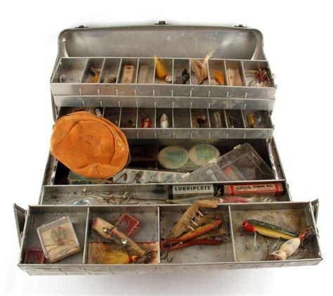 vintage tackle boxes full